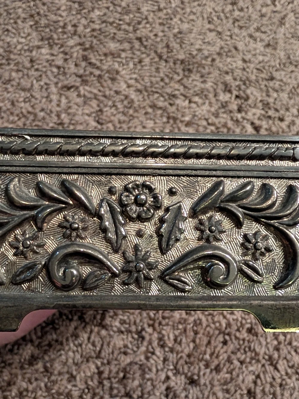 Godinger Ornate Silver Floral Rectangular Trinket Box